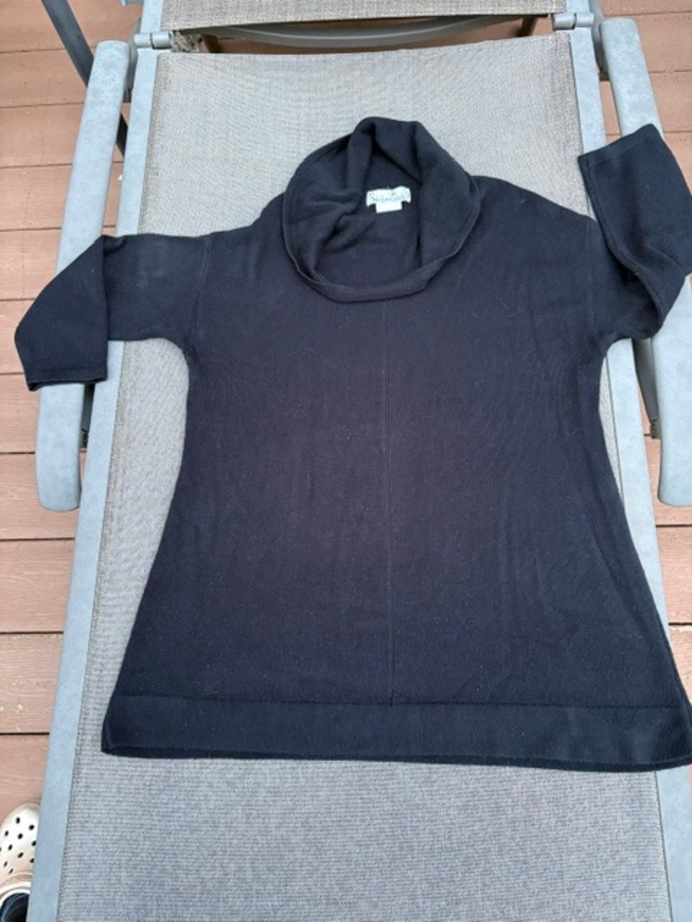 Nouveaux Black Loose Turtleneck Sweater 3/4-Sleeves womens size S good condition